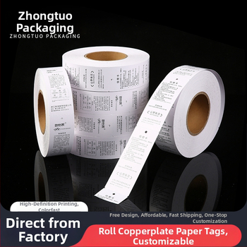 Tlačiareň štítkov na oblečenie – termálny papier, digitálna tlač, pre štítky na oblečenie, Zhongtuo Packaging, pôvod: Wenzhou