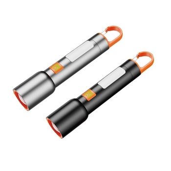 Punja LED svjetiljka s teleskopskim fokusom, COB bočno svjetlo, 360° rotacija, USB punjenje, kamp lampica za vješanje