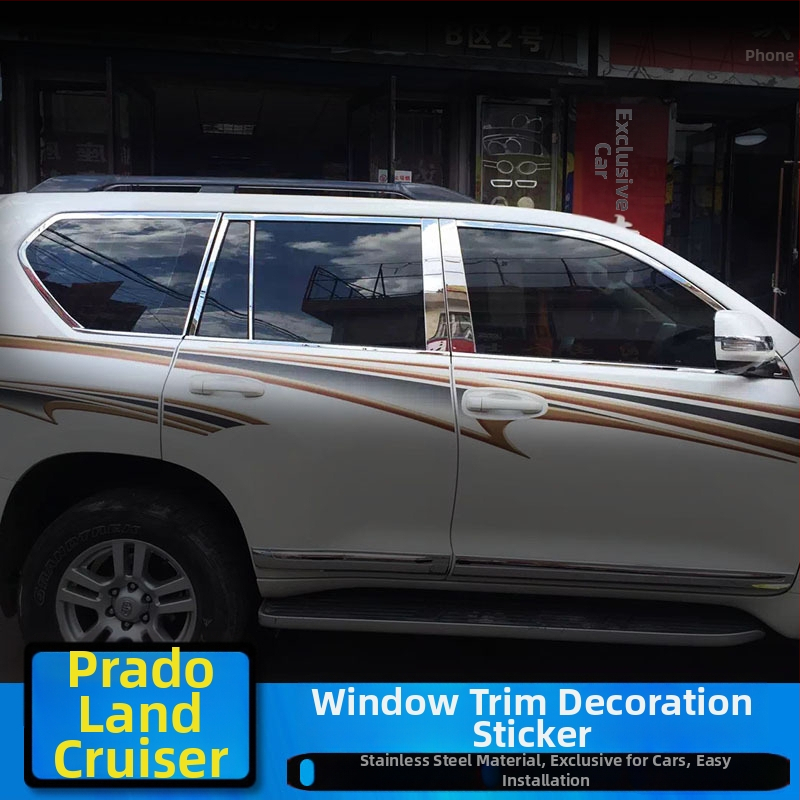Okenné lišty pre Toyota Prado/Land Cruiser (2004–2020) – dekoratívne samolepky na karosériu