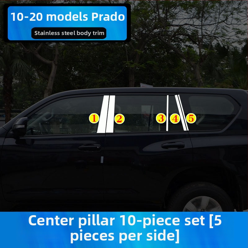 Okenné lišty pre Toyota Prado/Land Cruiser (2004–2020) – dekoratívne samolepky na karosériu
