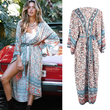 Rayon beach cover-up kardigan s floralnim uzorkom – vanjski materijal: rayon; podstava: 100% pamuk; težina 240 g; žene 18–24