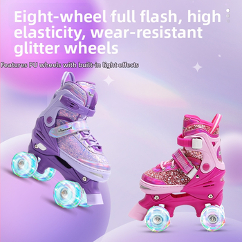 Korčule na kolieskach - PU+ sieťový vrch, dvojradové kolieska, PU kolieska, podrážka PP/PA