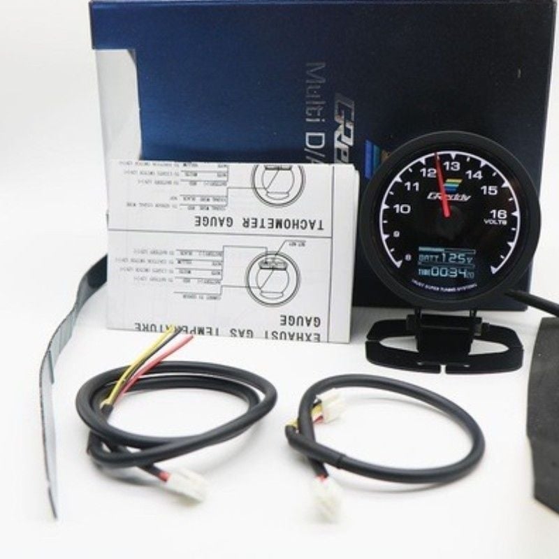 Verseny tachométer három mérővel: vízhőmérséklet, fordulatszám (RPM), olajnyomás és turbónyomás, digitális kijelző