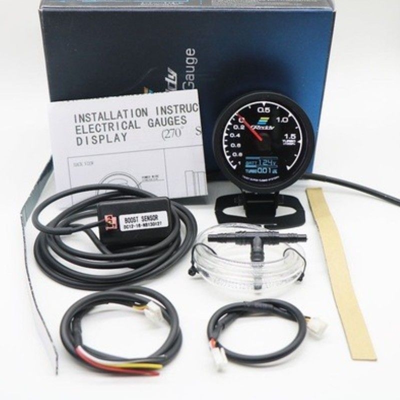 Verseny tachométer három mérővel: vízhőmérséklet, fordulatszám (RPM), olajnyomás és turbónyomás, digitális kijelző