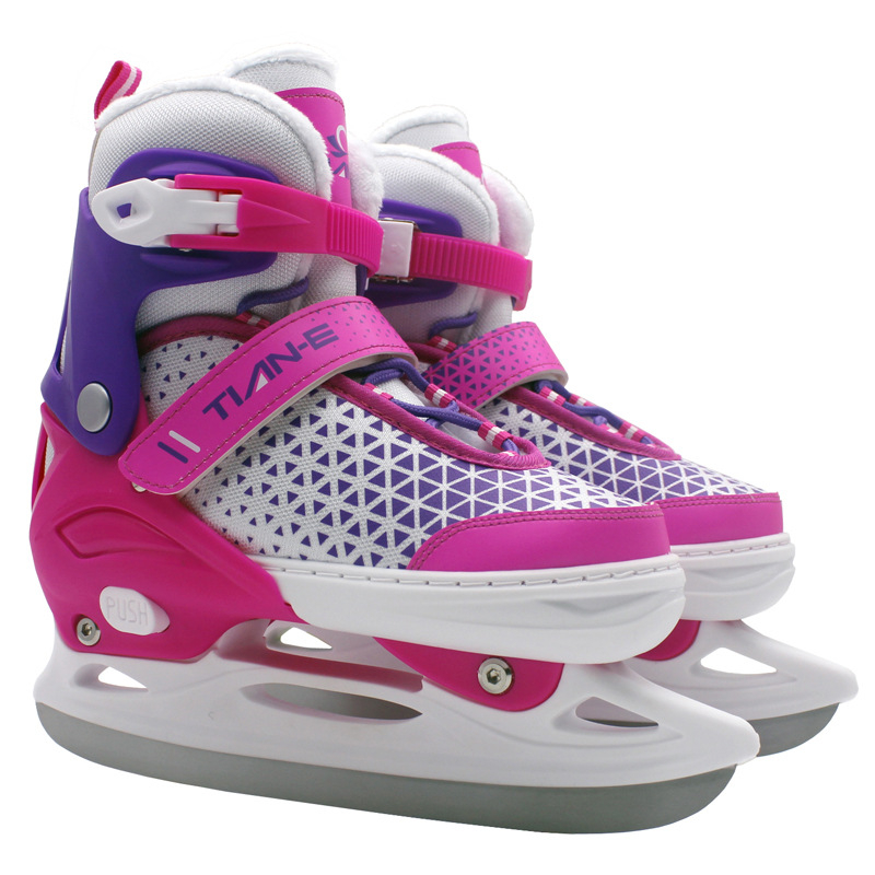 Prilagodljive klizaljke za led s flecem, unisex za muškarce i žene, početnici