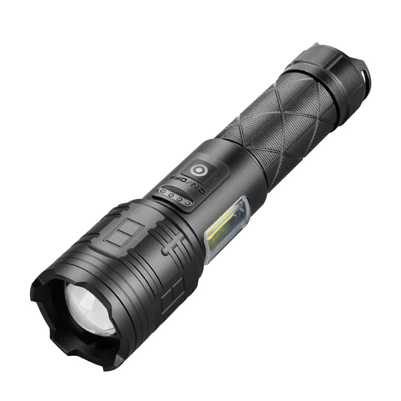 LED baterijska svjetiljka s optičkim zumom, USB punjenje, 30W, kućište od aluminijske legure, domet 200–500 m