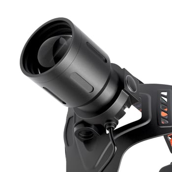 LED челна лампа за глава, ABS+алуминиева сплав, 2x18650 батерии, зарядна, LED осветление, обхват над 500 м