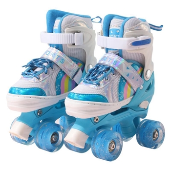 Gyerek görkorcsolya kezdőknek – fiúk és lányok számára, négy kerék, dupla sor, PVC felsőrész, talp 20213