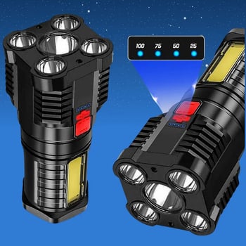 Ručna LED baterijska svjetiljka s COB bočnim svjetlom, punjiva, 5W, 1000mAh, domet 100-200 m, trajanje 3-4 h