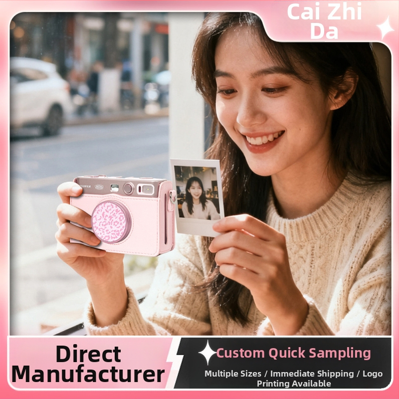 Ochranný kryt pre fotoaparát Polaroid mini evo s koženým štítkom pre objektív – prachotesný, protiškrabavý, proti strate, roztomilý kreslený dizajn