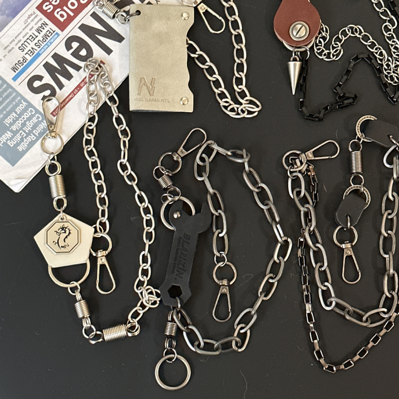 Lančana ogrlica za hlače i privjesak za torbu, miješani metal, polu-rukom rad, personalizirani trend dizajn, uzorci: križ, kruna, rimski brojevi — Zima 2025