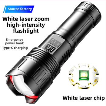 LED baterka z hliníkovej zliatiny s Type-C vstupom, teleskopický zoom, 30W, 7200 mAh batéria, dosah 500 m a viac