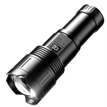 LED baterka z hliníkovej zliatiny s Type-C vstupom, teleskopický zoom, 30W, 7200 mAh batéria, dosah 500 m a viac