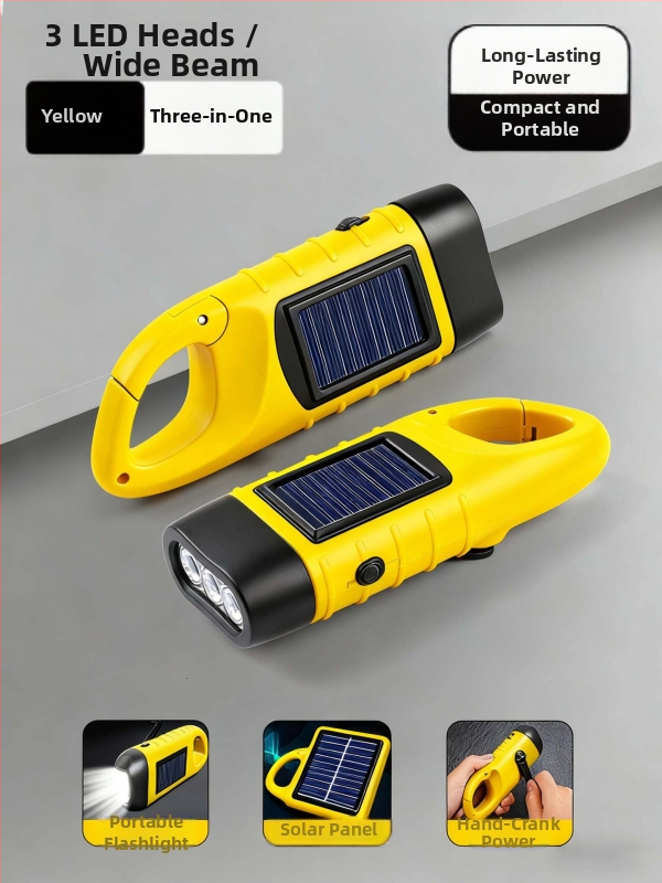 Višenamjenska solarna LED baterijska svjetiljka s ručnim punjenjem, jaka svjetlost, za neočekivane nestanke struje, kampiranje na otvorenom i prijenosno osvjetljenje