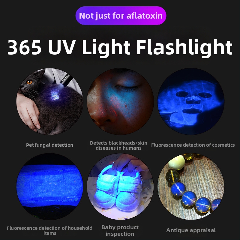 UV LED svjetiljka za provjeru banknota i jadeita (365 nm UV, 3W LED, aluminijsko kućište, 800 mAh punjiva, uključena punjač)