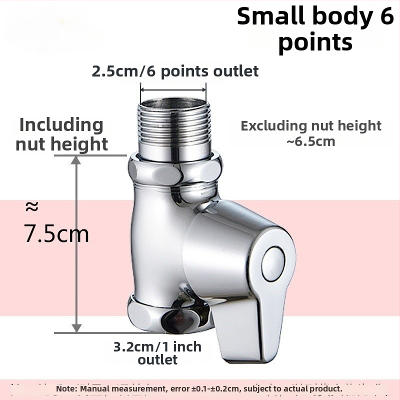 Push-type flush valve pre squat toaletu, model rýchleho otvorenia, meď, výstupný priemer 1 palec, čas splachovania 5–8 s, prevádzkový tlak 0,1–1,0 MPa