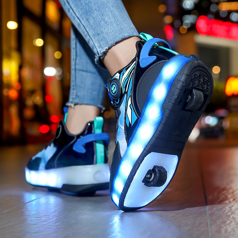 Dječje tenisice Heelys s dvostrukim redom kotača, PU kotači, brend Alinego / Ai Kui, unisex