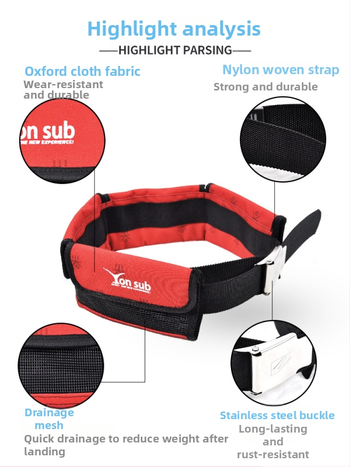 Potápačský pás na záťaž s 3–4 vreckami, nylon, objem 30L, s podšívkou, Yon Sub