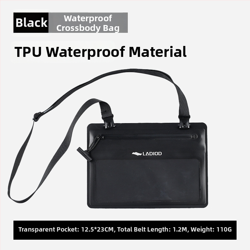 Vodootporna PVC crossbody torba za vanjske vodene aktivnosti, minimalistički dizajn, kompatibilan s dodirnim zaslonom, unisex