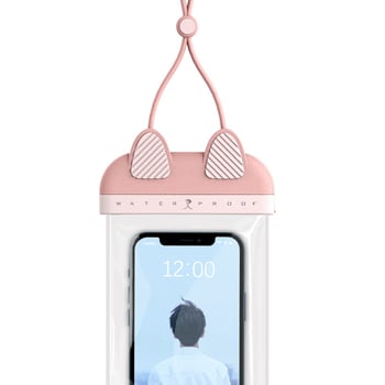 Kryt za telefon u obliku mačke, TPU vodootporan za ronjenje i aktivnosti na otvorenom, ABS+TPU materijal, kompatibilan s većinom pametnih telefona, otporno na prskanje