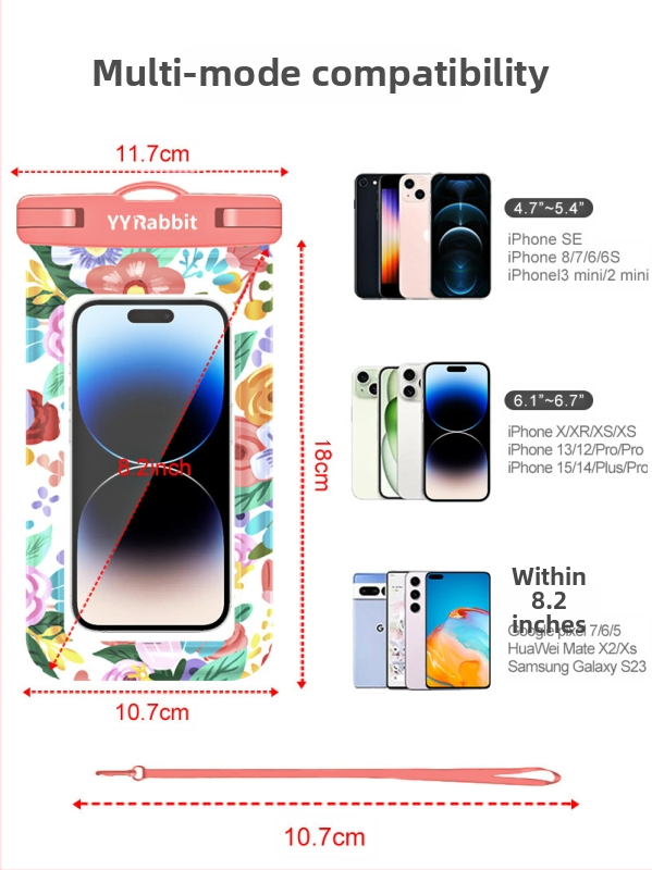 PVC vodootporna torbica za telefon – veliko izdanje, otisak logotipa, za ronjenje, rafting, plivanje i aktivnosti na otvorenom
