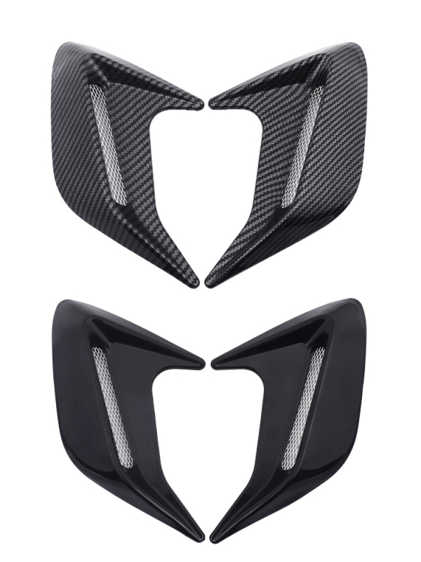 Cápa kopoltyú stílusú oldalsó szellőző dekor autóhoz, ABS anyag + dupla ragasztó; szimulált oldalsó légcsatorna; univerzális kompatibilitás