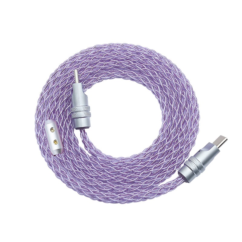 USB-C кабел за зареждане за механични клавиатури — RGB градиентен стриймър, PD 60W, цинкова сплав