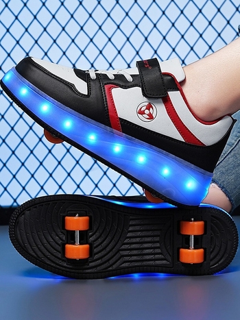 Svetleće rolne tenisice s PU kotačićima, dvostruki red kotača, unisex hodalne tenisice