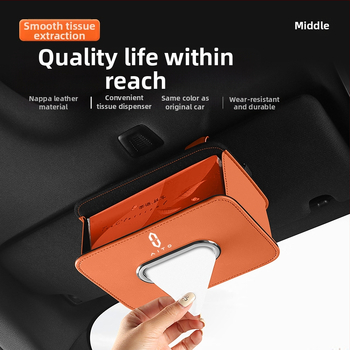 Kožená visacia krabička na vreckovky pre zadnú opierku auta, nepersonalizovateľná