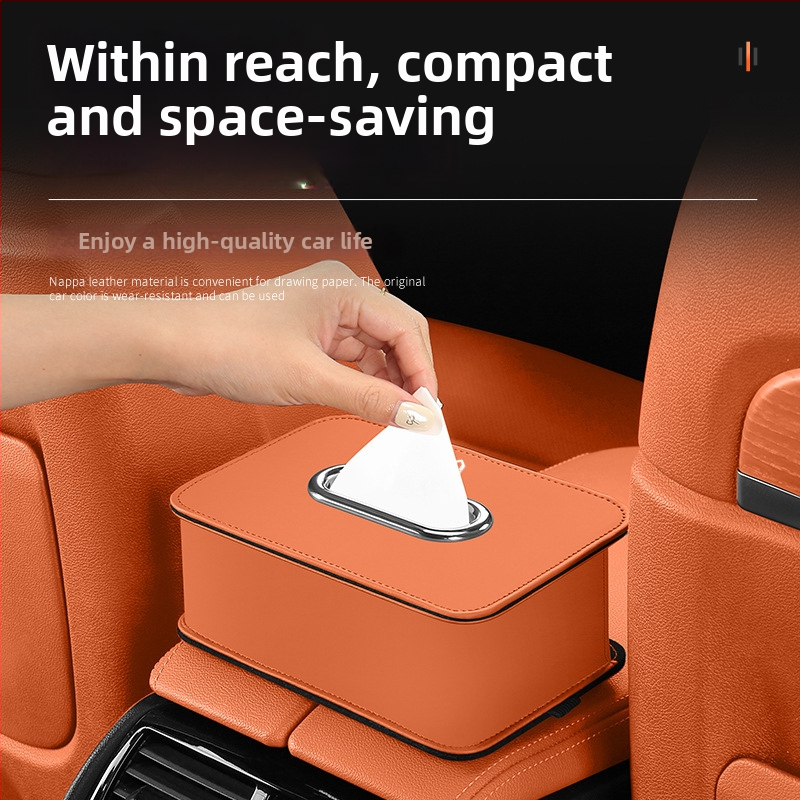 Kožená visacia krabička na vreckovky pre zadnú opierku auta, nepersonalizovateľná
