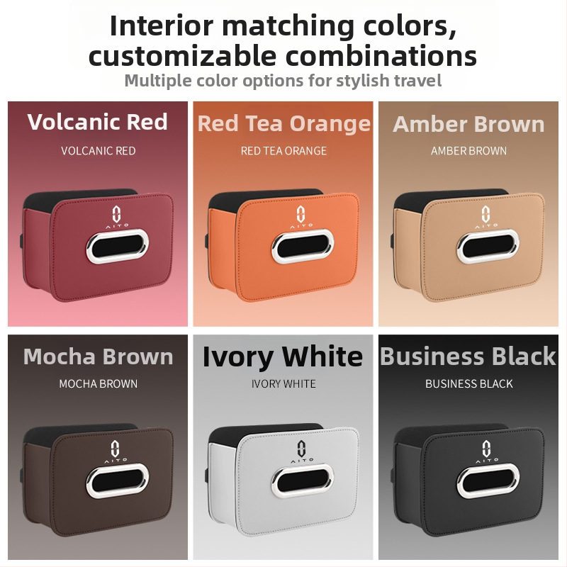 Kožená visacia krabička na vreckovky pre zadnú opierku auta, nepersonalizovateľná