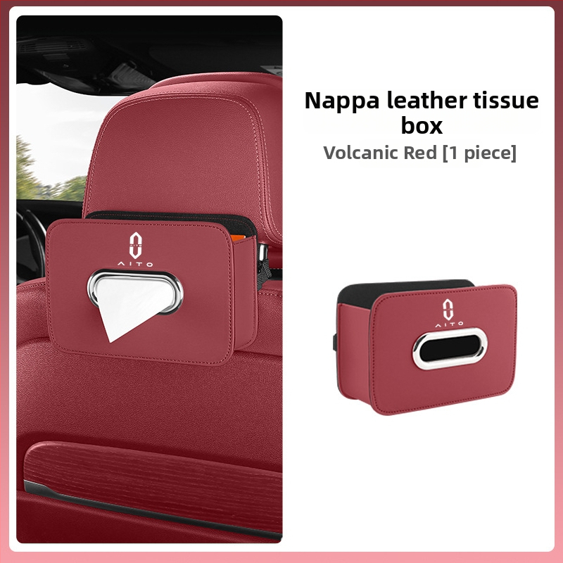 Kožená visacia krabička na vreckovky pre zadnú opierku auta, nepersonalizovateľná