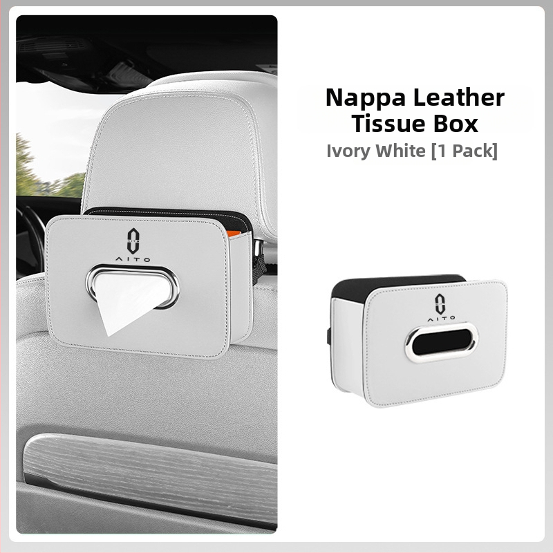 Kožená visacia krabička na vreckovky pre zadnú opierku auta, nepersonalizovateľná