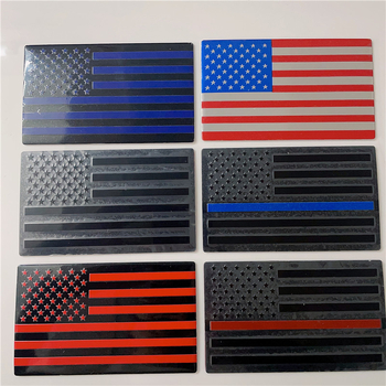 Алуминиева сплав автомобилен страничен стикер – двойка американски флагове, самозалепващ монтаж