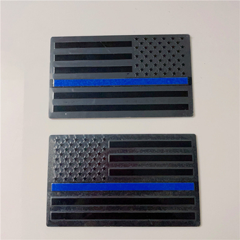 Алуминиева сплав автомобилен страничен стикер – двойка американски флагове, самозалепващ монтаж