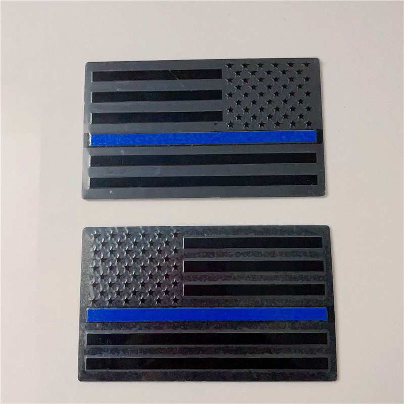 Алуминиева сплав автомобилен страничен стикер – двойка американски флагове, самозалепващ монтаж