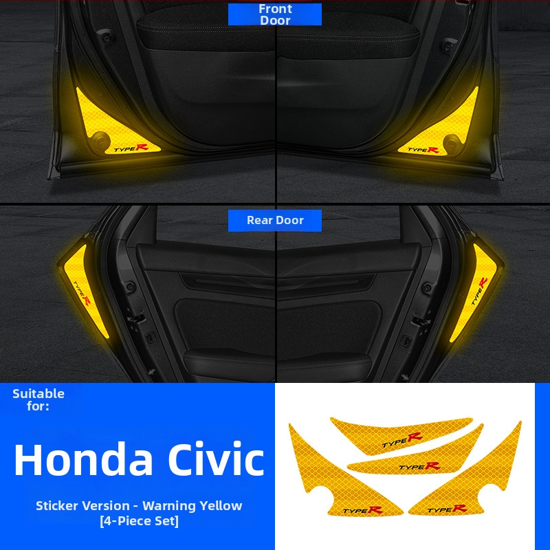 Honda Civic – reflektirajuća upozoravajuća naljepnica za vrata, koja svijetli na svjetlu; unutarnja dekoracija i modifikacija