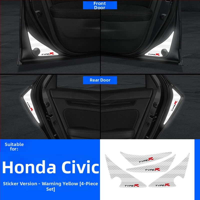 Honda Civic – reflektirajuća upozoravajuća naljepnica za vrata, koja svijetli na svjetlu; unutarnja dekoracija i modifikacija