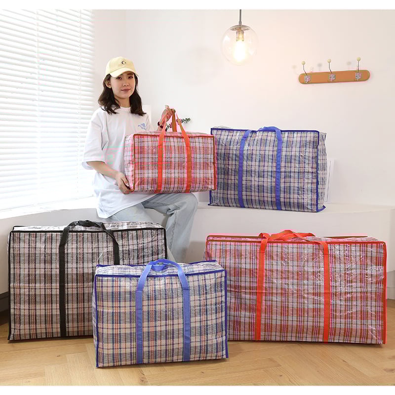 Utazótáska, 56–75 L, kockás Oxford anyag, cipzáras nyitás, puha fogantyú, modell 8802