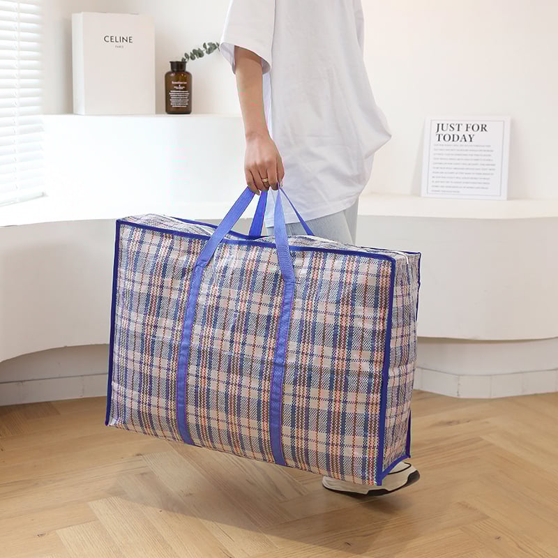 Utazótáska, 56–75 L, kockás Oxford anyag, cipzáras nyitás, puha fogantyú, modell 8802