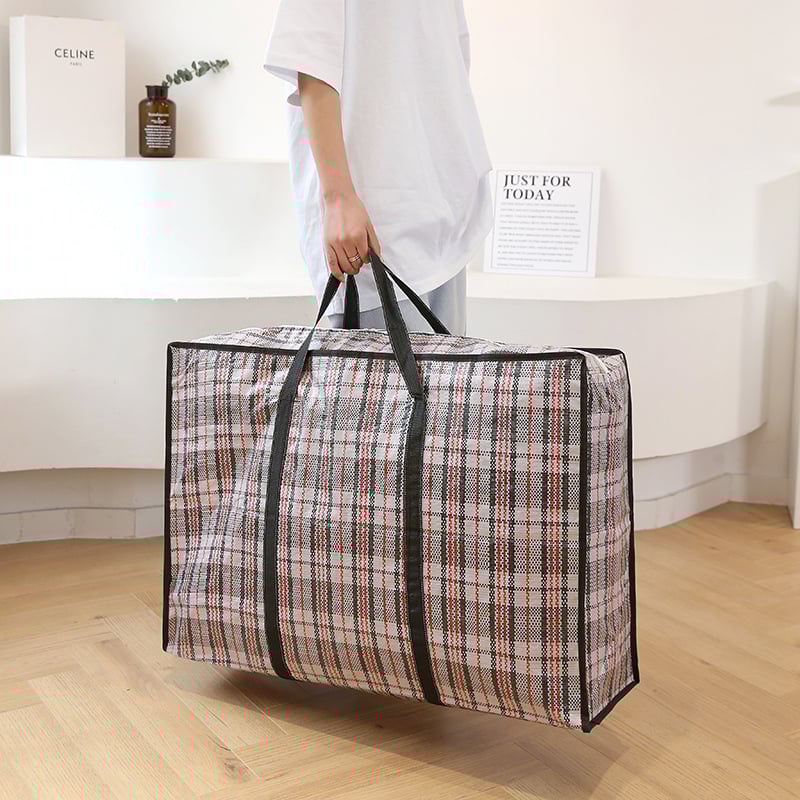 Utazótáska, 56–75 L, kockás Oxford anyag, cipzáras nyitás, puha fogantyú, modell 8802