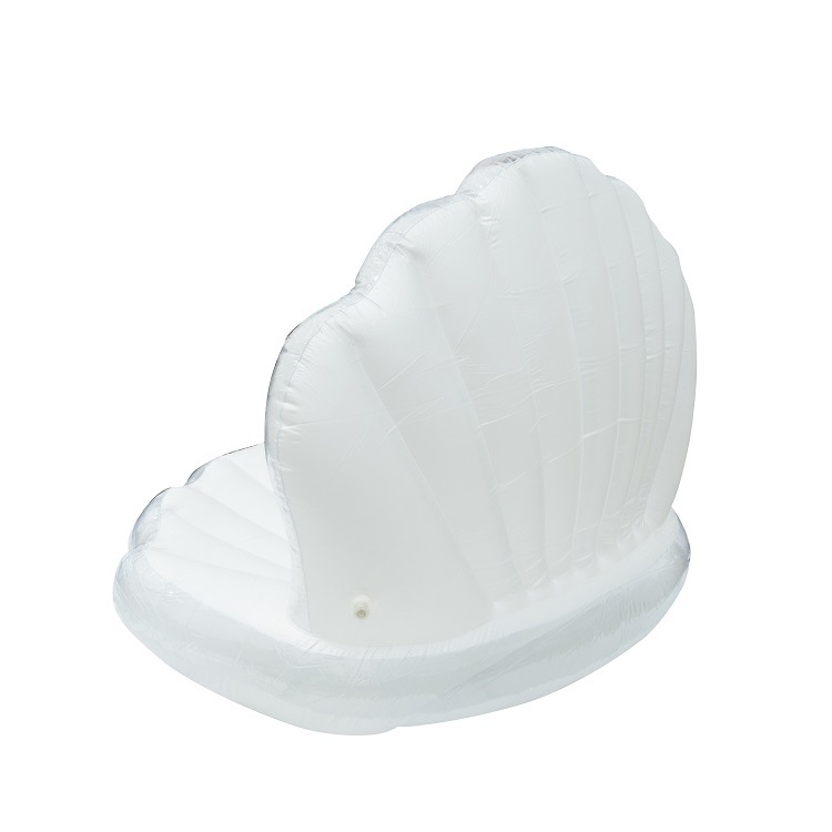 Надуваема плаваща лежанка Shell, перлено бяла PVC конструкция, с дръжка — Материал: екологично чист PVC; Марка: SUNHINE; Авторизирани частни марки: Да; Категория: Други
