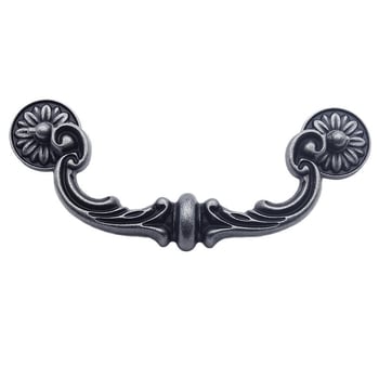 Szekrényajtó fogantyú íves kialakítású, cink ötvözet, öntés, furatok közötti távolság állítható