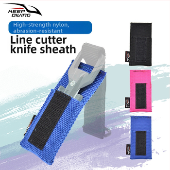 Set nožov na rezanie lán pre potápanie KEEP DIVING s ochranným krytom, nositeľným popruhom a Velcro, nylonová konštrukcia