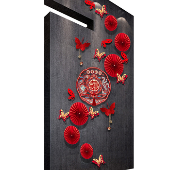 Fundal de decor pentru cameră de nuntă, din hârtie, ghirlande din panglici, pentru nunți