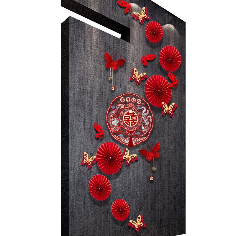 Fundal de decor pentru cameră de nuntă, din hârtie, ghirlande din panglici, pentru nunți