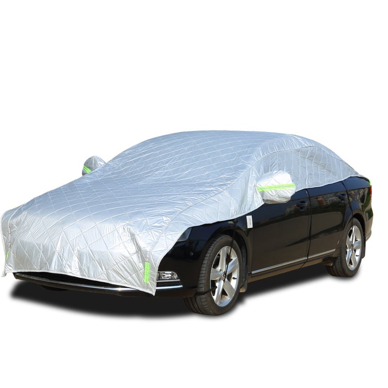 Nine Skills παχύ βελούρι βαμβακερό κάλυμμα μισού αυτοκινήτου – ηλιοπροστασία, θερμική μόνωση, τετρά εποχές προστασίας από βροχή και χιόνι