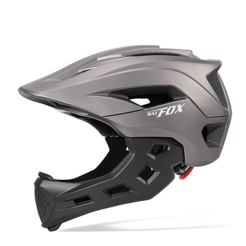 Batfox Dječja kaciga za bicikl s punim licem — PC/EPS, prilagodljiva, s logom