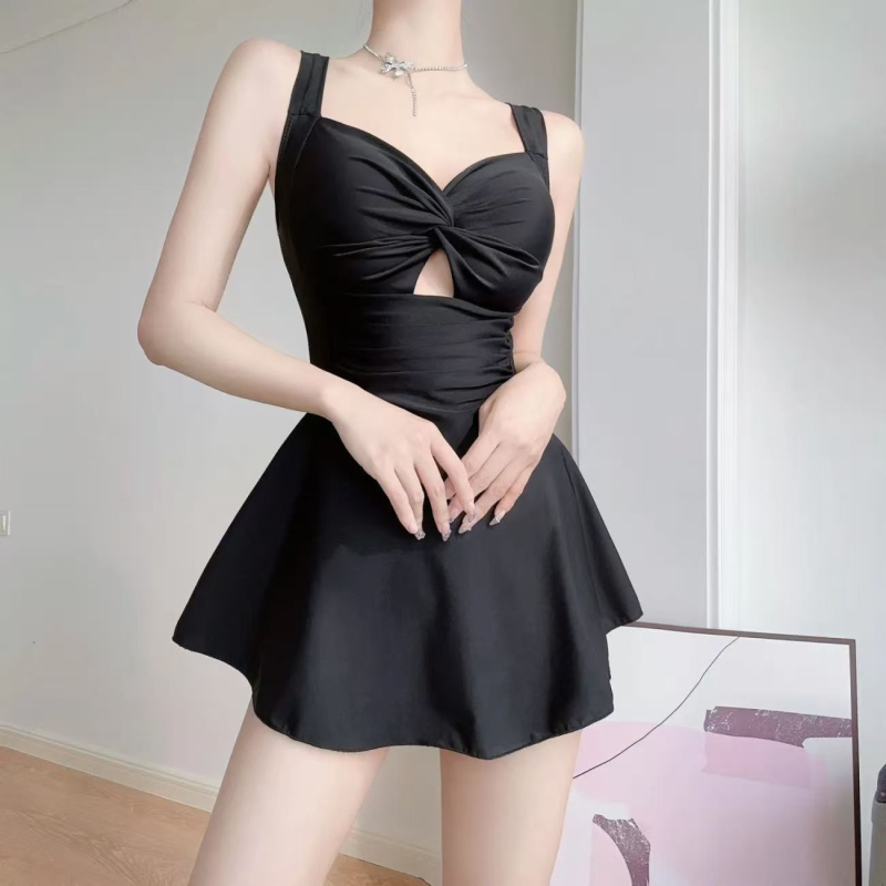 Női egyrészes fürdőruha, magas derekú, hosszú ujjú, mellszívó párnával, Milk Silk anyag