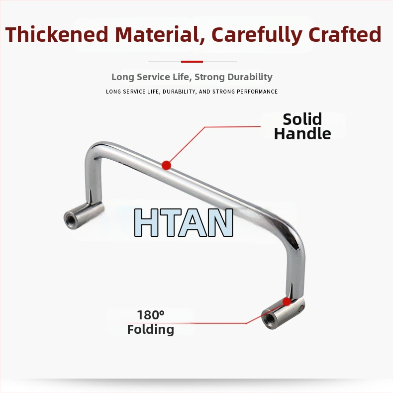 Drška za vrata ormara od nehrđajućeg čelika LS509, U‑oblik sklopiva s obje strane, unutarnji navoj 90°, kromirana